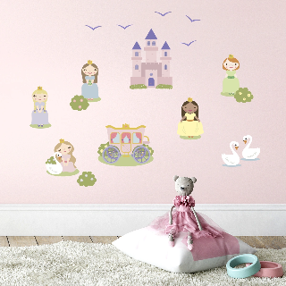 Wallstickers med yndige prinsesser - magiske barnerom